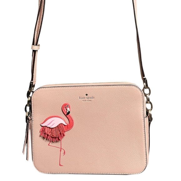 kate spade Handbags - Kate Spade By the Pool Flamingo Novelty Triple Compartment Pink Crossbody Bag
